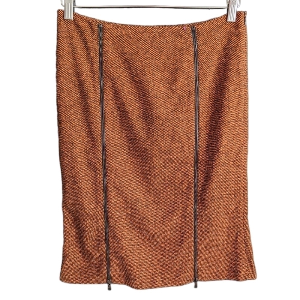 JEAN Paul freiheit 11 rusty brown zipper pencil skirt size 6 @A8